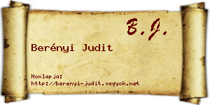 Berényi Judit névjegykártya