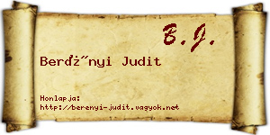 Berényi Judit névjegykártya